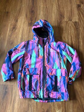 Reserved kids multicolor abstract rainbow hooded windbreaker jacket Y2K style 12